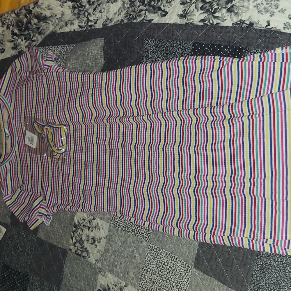 Stripped dress with matching mask